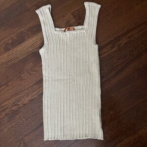 Belldini Ribbed Knit Top in Cream